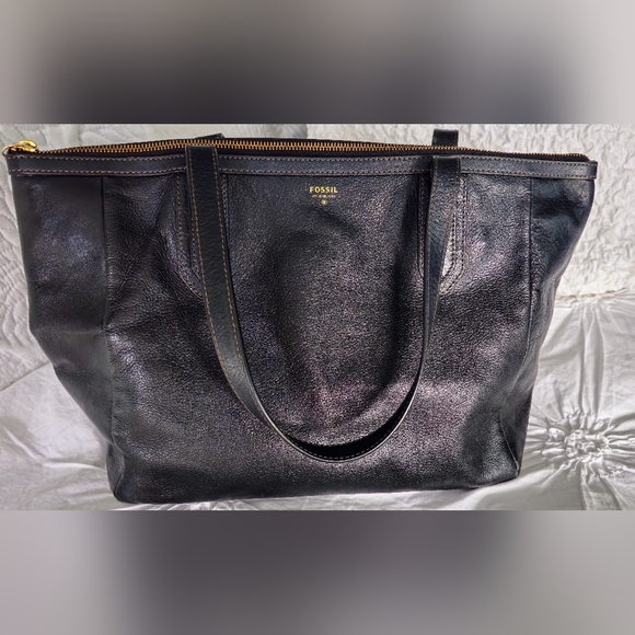 Fossil black leather shoulder bag - Picture 6 of 8